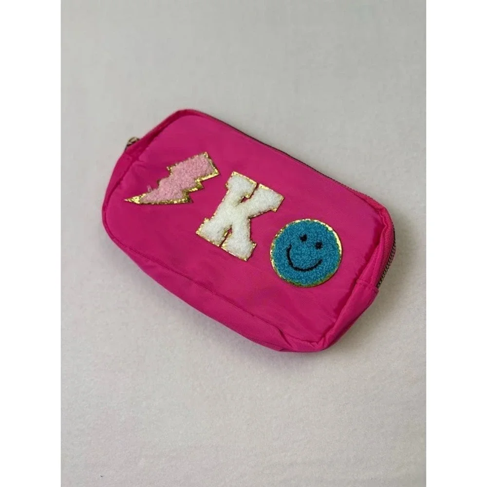 Fanny Pack for‎ Girls Hot Pink Chenelle Letter K Hot Pink Adjustable Strap NEW